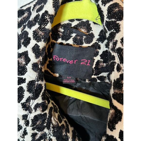 Y2K Leopard Print Button-Front Jacket - Size Small - Forever 21 - Picture 3 of 4